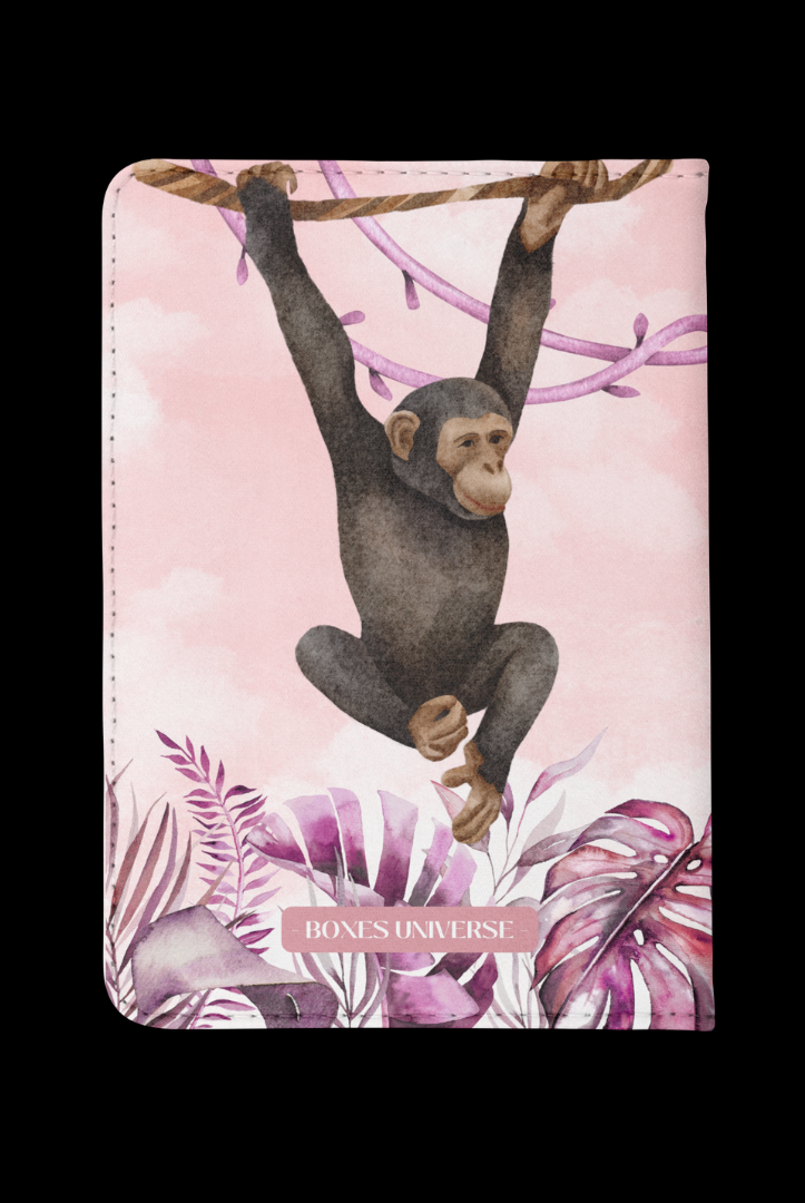 Protège passeport Pinky Monkey - #PINKJUNGLE - Boxes Universe