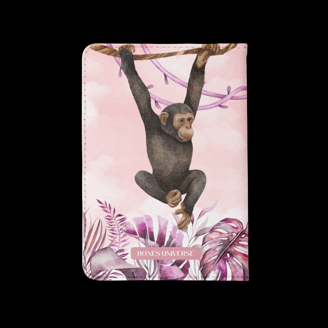 Protège passeport Pinky Monkey - #PINKJUNGLE - Boxes Universe