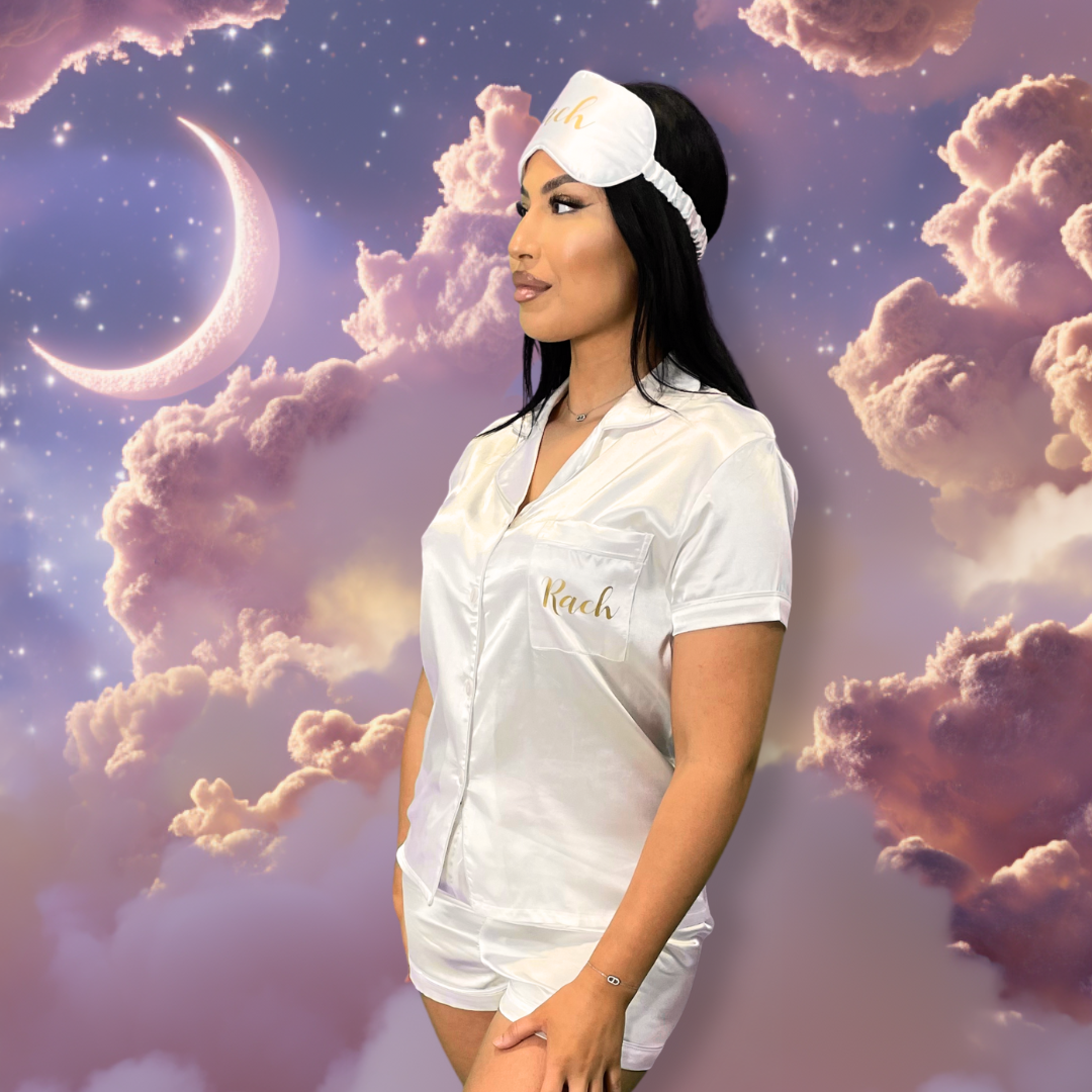 Pyjama blanc liseré blanc personnalisé - Boxes Universe