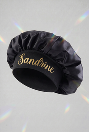 Bonnet Satiné Noir Personnalisé - Boxes Universe