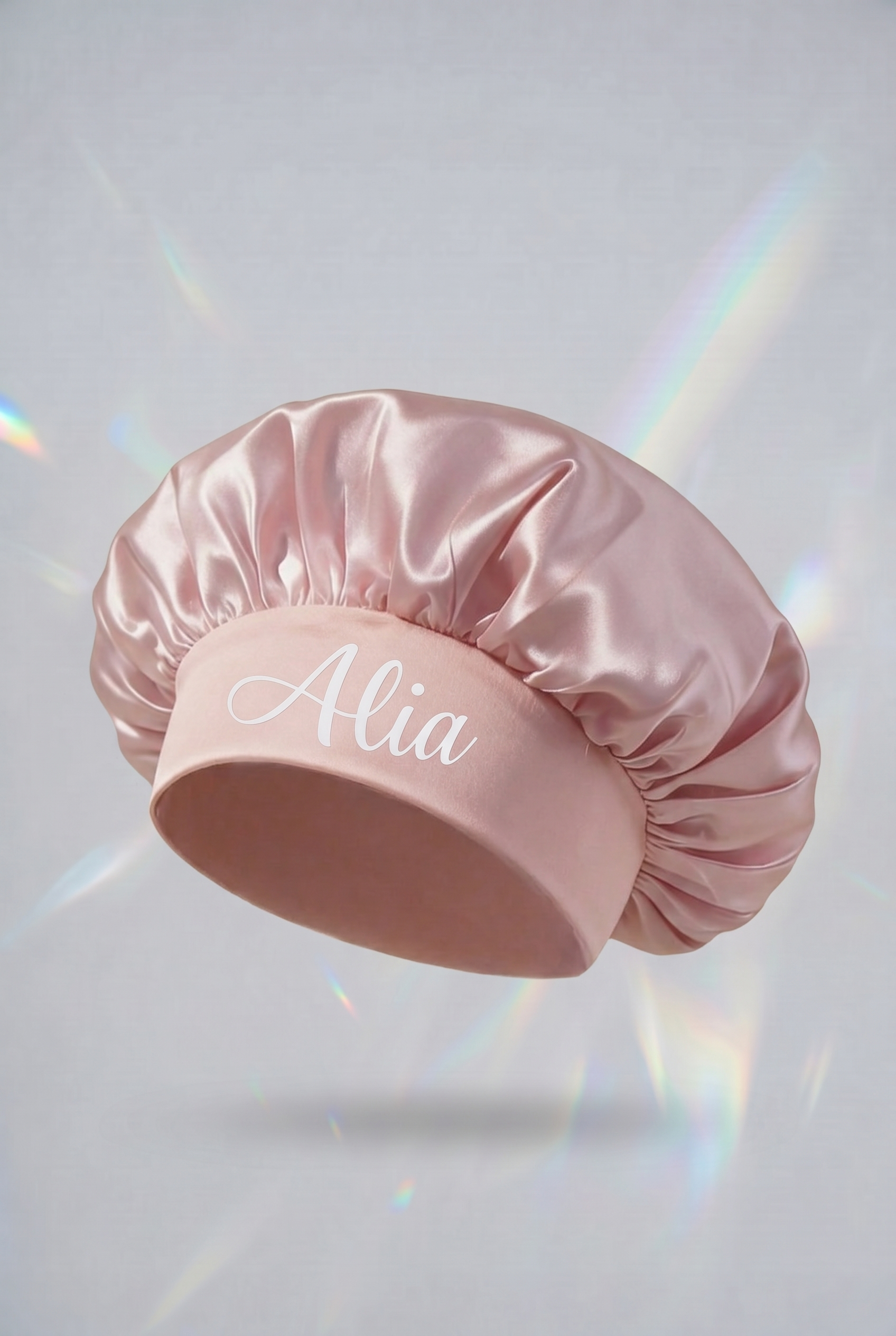 Bonnet Satiné Rose Poudré Personnalisé - Boxes Universe