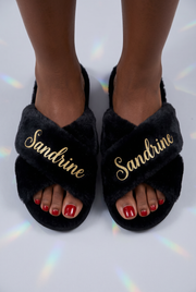 Chaussons Noirs Personnalisés - Boxes Universe