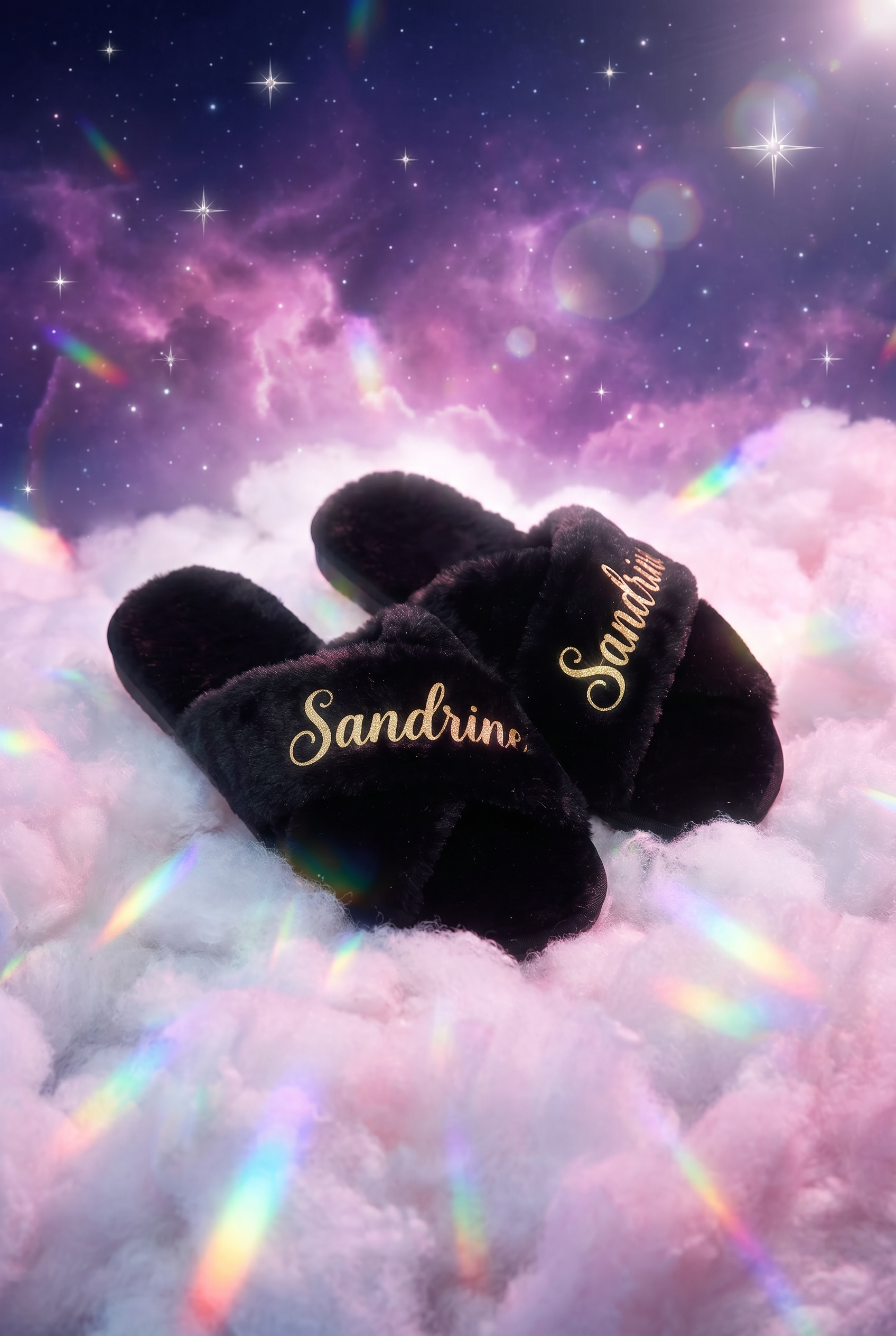 Chaussons Noirs Personnalisés - Boxes Universe