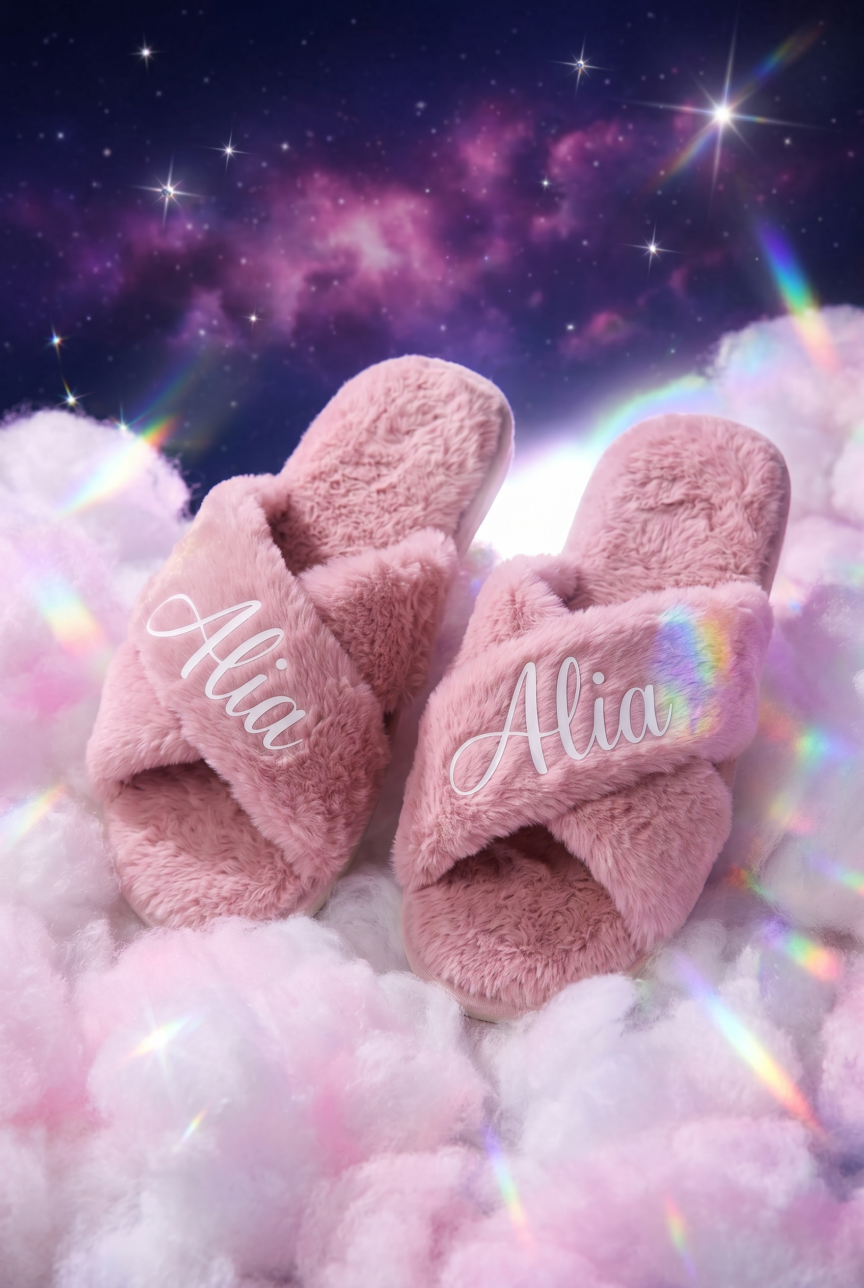 Chaussons Roses Personnalisés - Boxes Universe