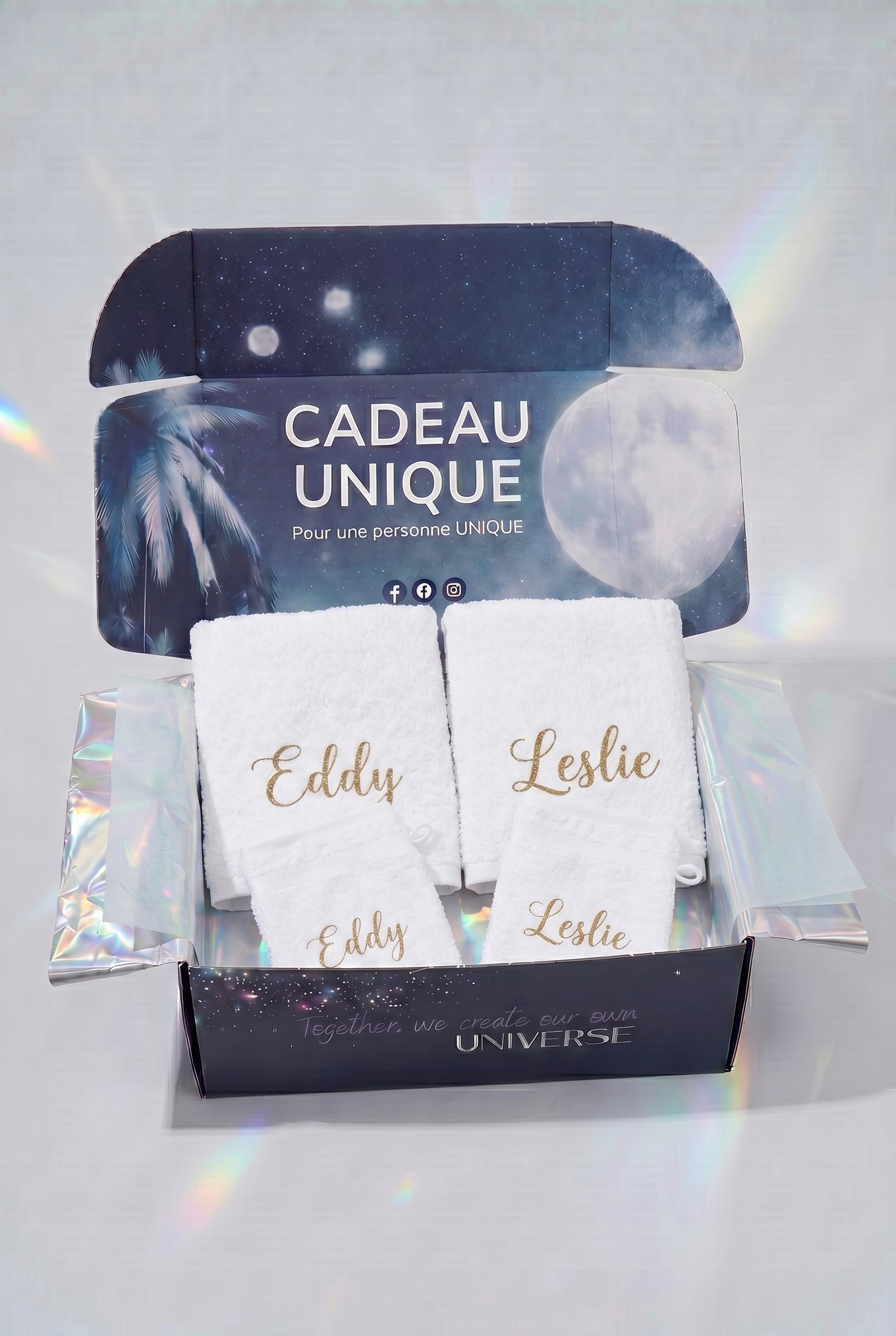 Bath Duo Blanche Personnalisée - Boxes Universe