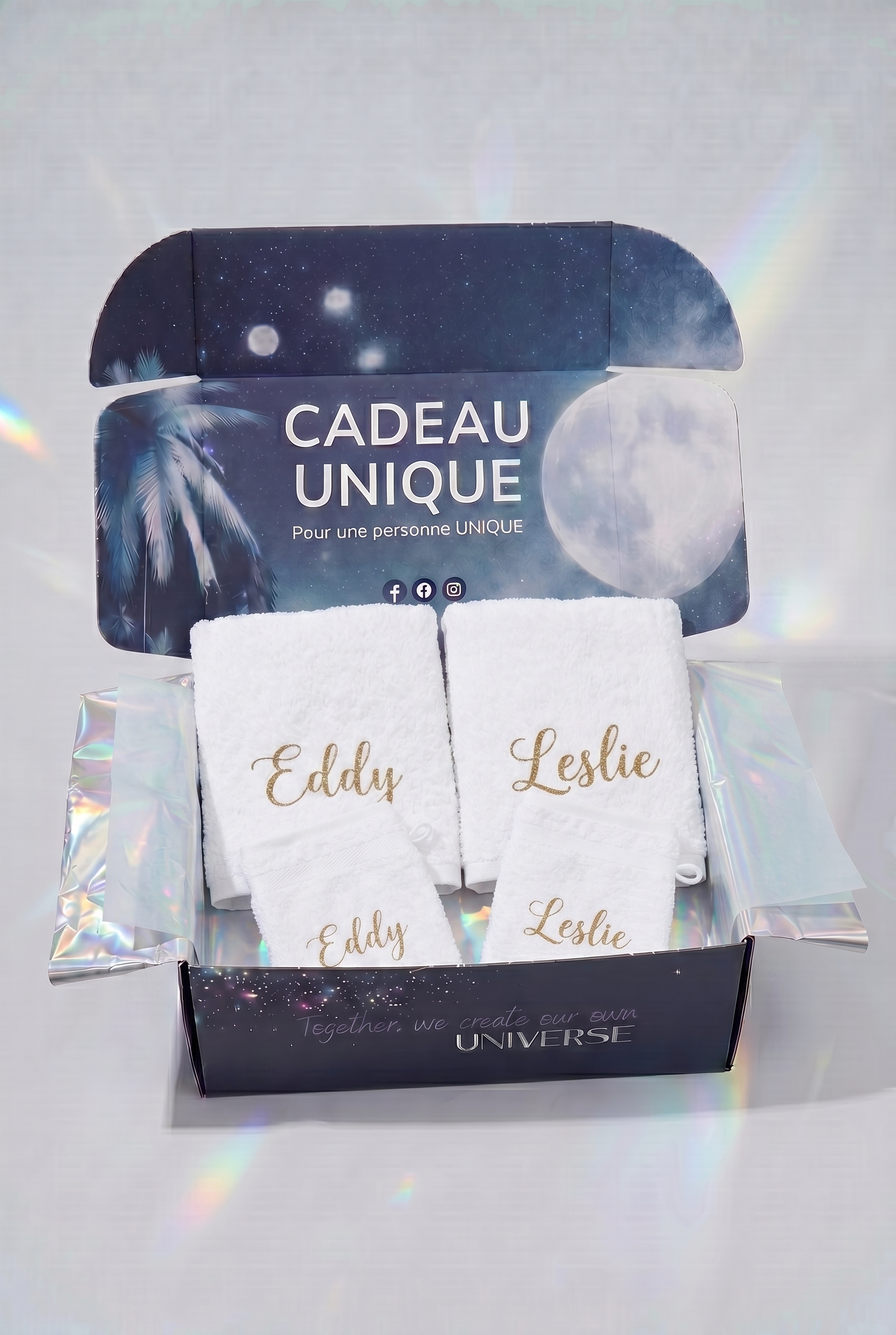 Bath Duo Blanche Personnalisée - Boxes Universe