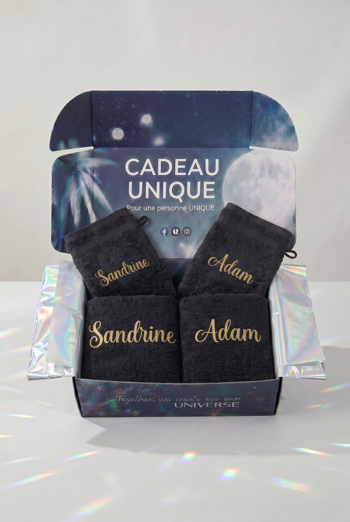 Bath Duo Noire Personnalisée - Boxes Universe