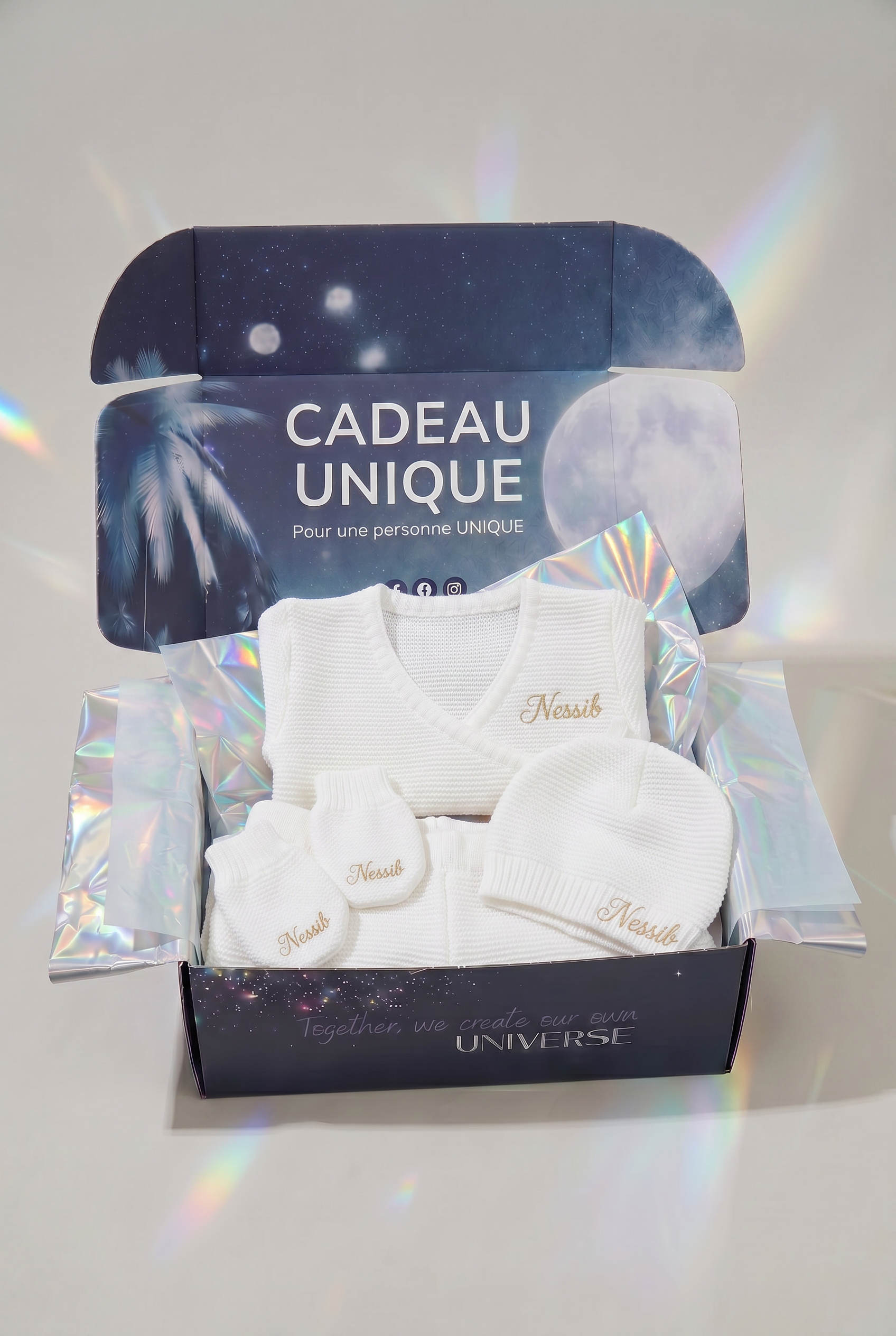 Coffret de Naissance Cloudy Blanc Personnalisé - Boxes Universe