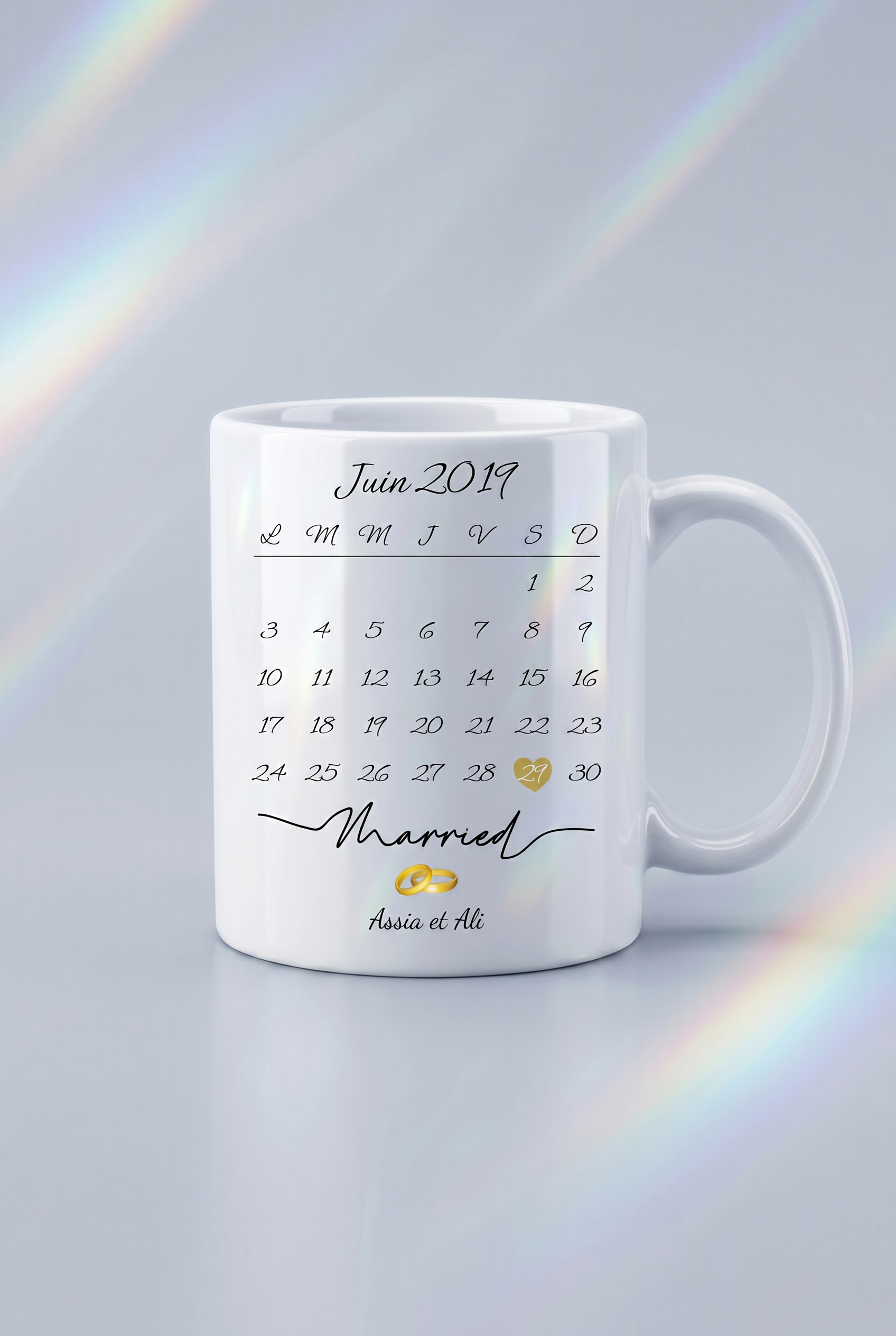 Mug personnalisé - Date de Mariage - Boxes Universe