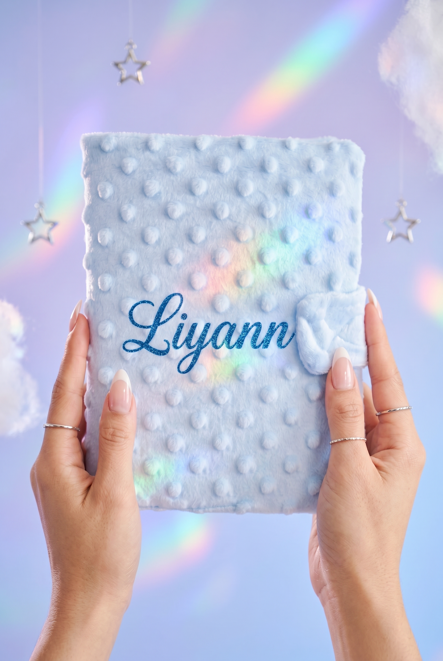 Protège Carnet Dreamy Bleu Personnalisé - Boxes Universe