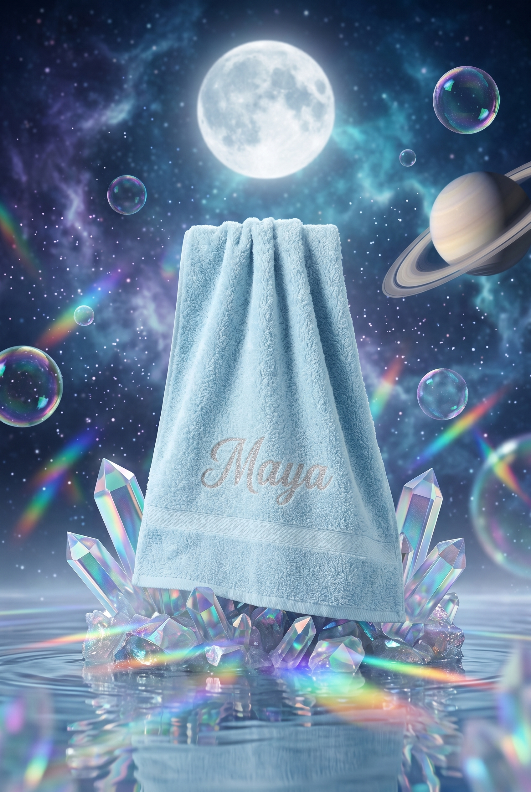 Serviette Bleue Personnalisée - Boxes Universe
