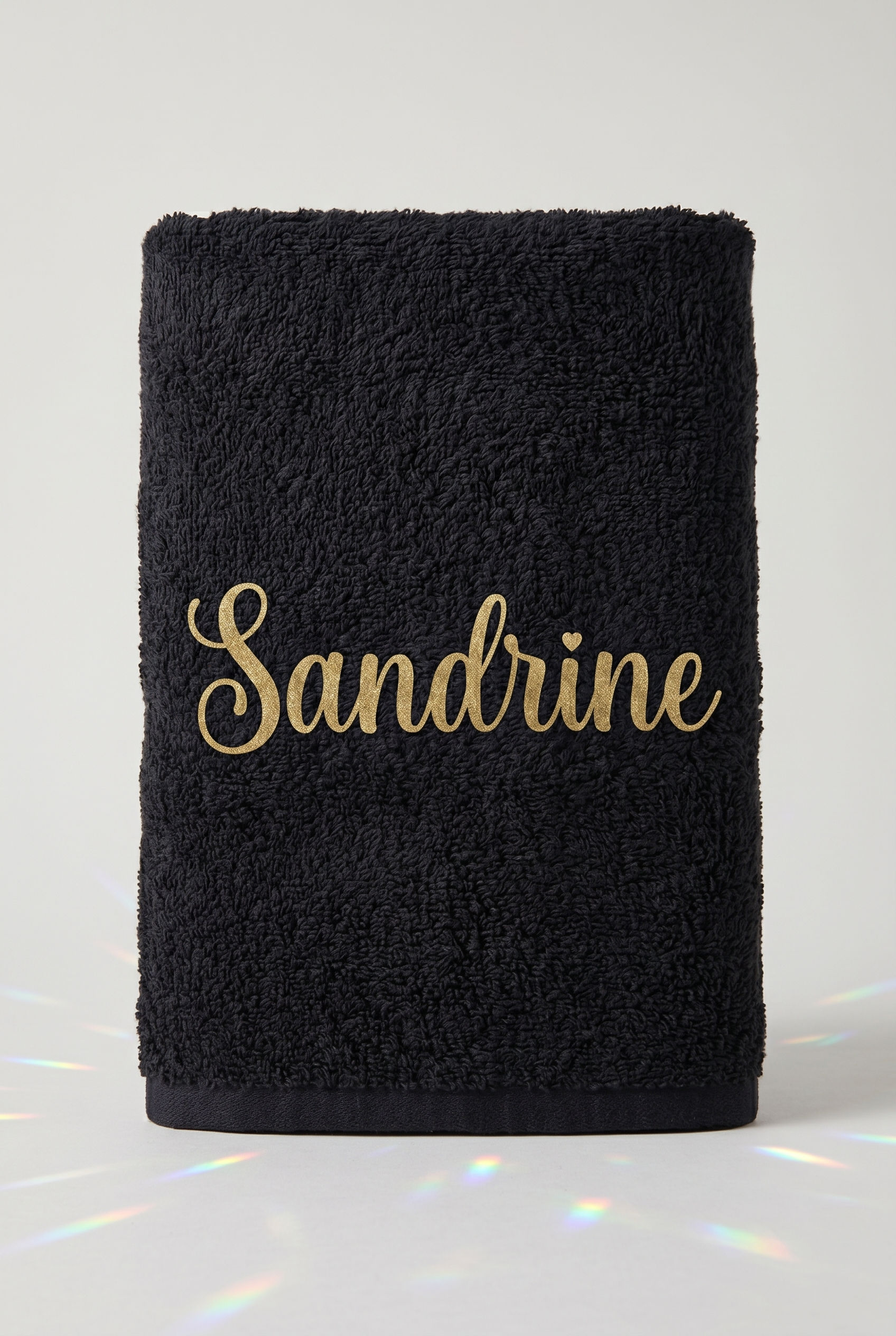 Serviette Noire Personnalisée - Boxes Universe