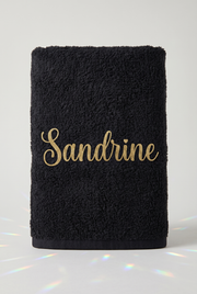 Serviette Noire Personnalisée - Boxes Universe