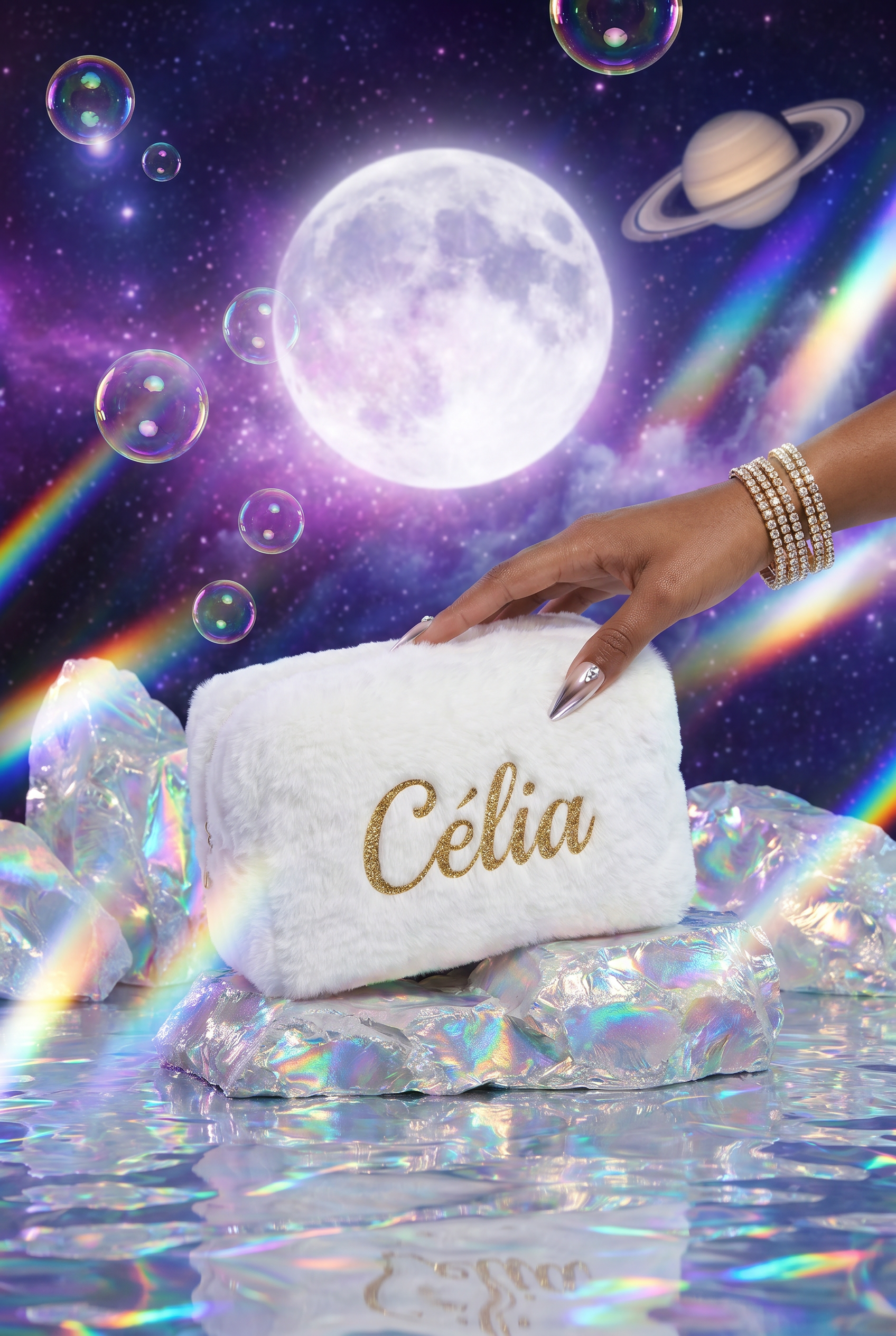 Trousse de toilette fluffy personnalisée - Boxes Universe